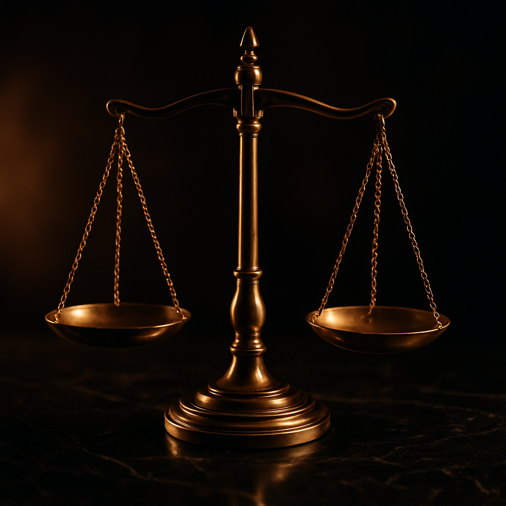 Símbolo da justiça — balança dourada